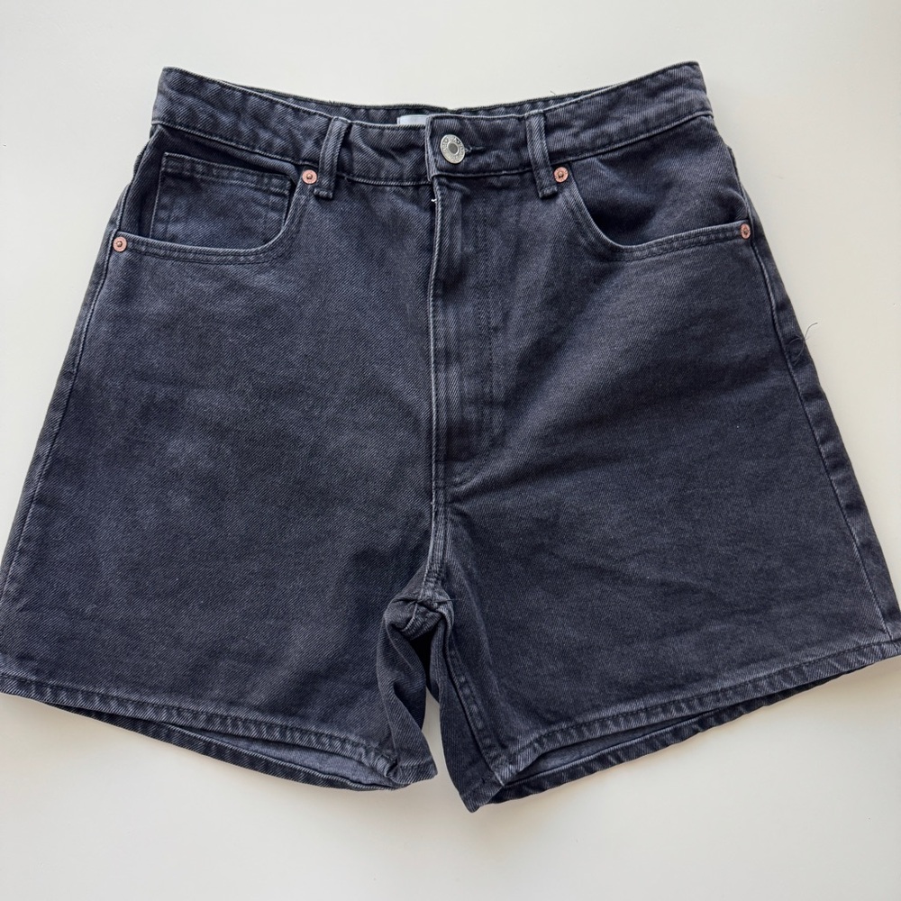 Zara Mom Black Denim Shorts